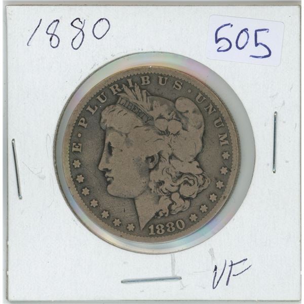 1880 US morgan silver dollar