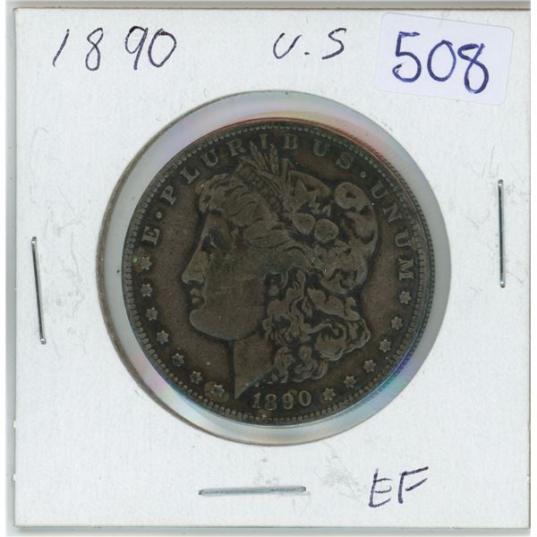 1890 US morgan silver dollar