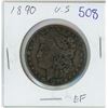 Image 1 : 1890 US morgan silver dollar