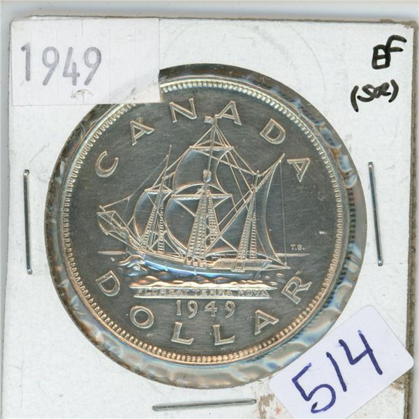 1949 Canadian Newfoundland silver dollar