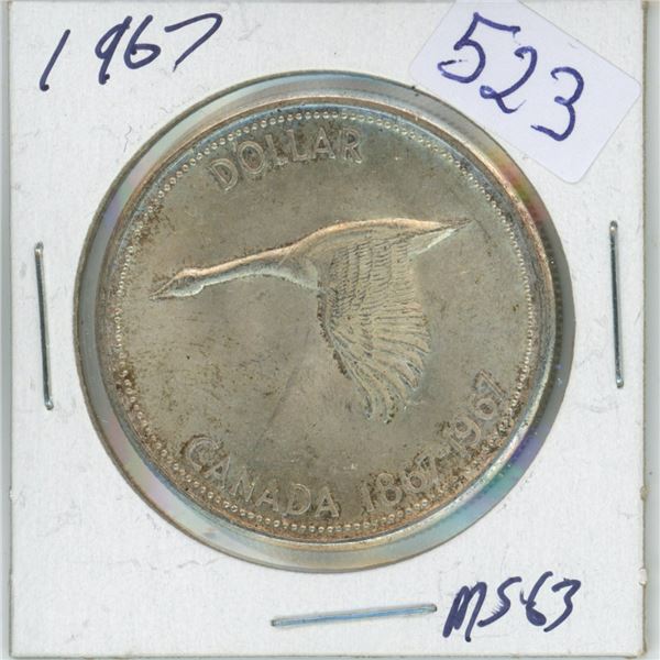 1967 Canadian Goose silver dollar