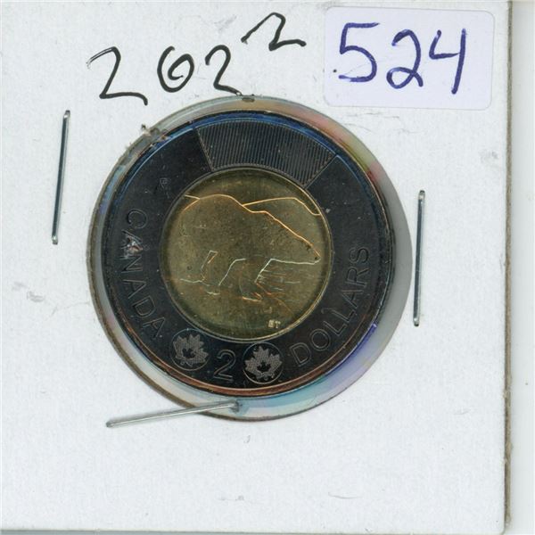 2022 Canadian black 2 dollar coin - symbol of mourning