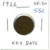 Image 1 : 1926 Canadian Small Cent. Key Date. VF-20.