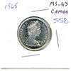Image 1 : 1965 Silver 25 Cents. MS-63 with Cameo. Bright White.