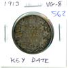 Image 1 : 1913 Silver 50 Cents. George V. Key Date. Mintage of 265,889. VG-8.