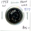 Image 1 : 1998W 25 Cents. Winnipeg Mint. Proof Like. Nice.