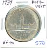 Image 1 : 1939 Royal Visit Silver Dollar. EF-40.