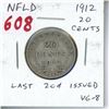 Image 1 : Newfoundland. 1912 20 Cents. The last 20 Cents issued. VG-8.