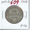 Image 1 : Newfoundland. 1908 Silver 50 Cents. Mintage of 160,000. F-12.