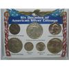 Image 2 : SIX DECADES OF AMERICAN SILVER COINAGE SET - $2.00 FACE IN SILVER COINS