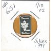 Image 1 : 1/10th OUNCE SILVER  .999 FINE - BEAVER BULLION BAR