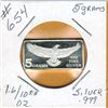 Image 1 : 5 GRAMS SILVER  .999 FINE - EAGLE DESIGN - 5 Grams is approx. 1.6 /10th of an Ounce