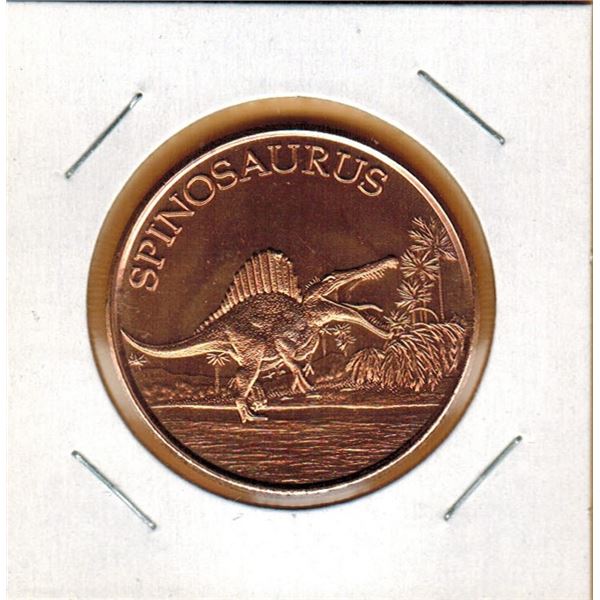 1 OUNCE COPPER  -  .999 FINE - DINOSAURS - SPINOSAURUS