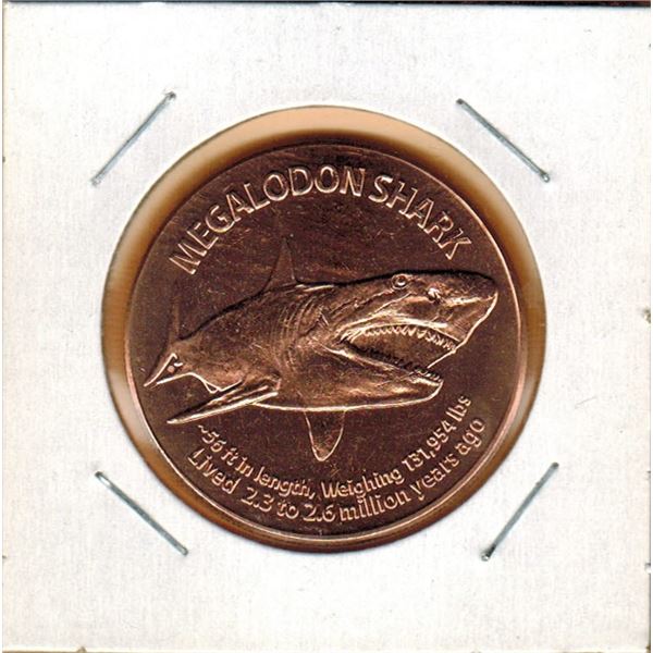 1 OUNCE COPPER  - .999 FINE - MEGALODON SHARK