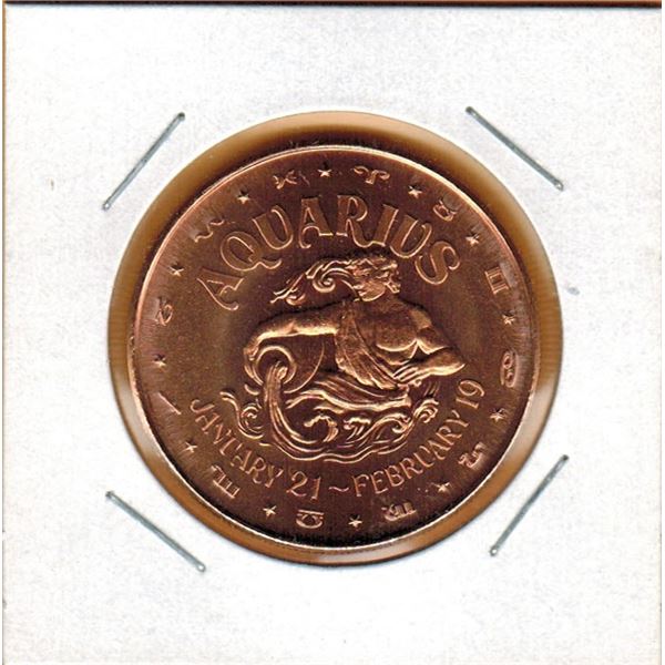 1 OUNCE COPPER  .999 FINE - ZODIAC - AQUARIUS