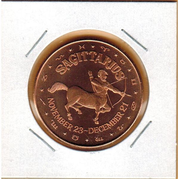 1 OUNCE COPPER  .999 FINE - ZODIAC - SAGITTARIUS