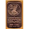 Image 1 : 1 0UNCE COPPER BAR  .999 FINE - WALKING LIBERTY COIN DESIGN