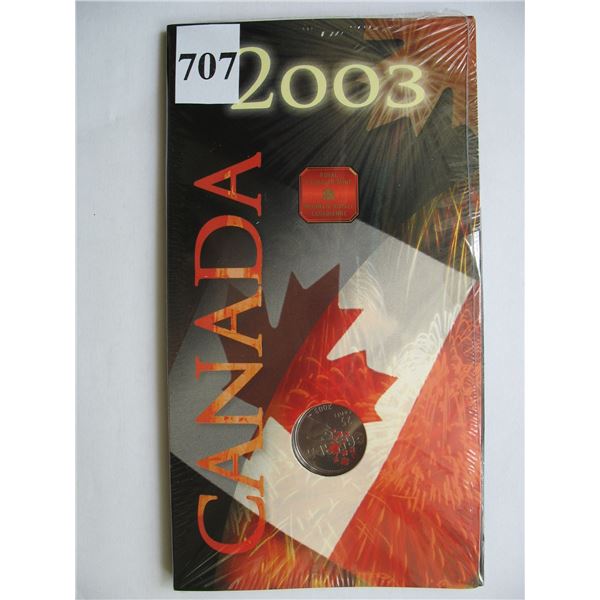 2003 CANADIAN COLOURED 25 CENT COIN - CANADA DAY - As Mint Issued - Still Sealed