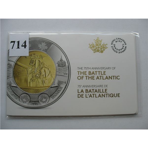 2016 BATTLE of the ATLANTIC $2.00 COINS - SEALED 5 PACK