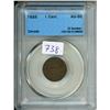Image 1 : CCCS Graded 1925 Canada 1¢ Coin - AU-50