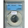 Image 1 : CCCS Graded 1991 Canada 25¢ Coin - MS-64