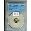 Image 1 : CCCS Graded 2012 Canada 50¢ Coin - 1/25oz .9999 Gold, Caribou Gold Rush, UHC PF-69