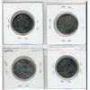 Image 2 : Lot of four 1952-2002 Canada 50¢ fifty cent pieces