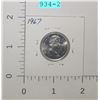 Image 2 : 1967 Canadian Quarter Carded (Bobcat) Coin