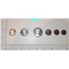 Image 2 : 1970 Six Canadian Coins Silver Dollar, Fifty Cent Piece, Quarter, Dime, Nickel, Penny Set