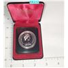 Image 2 : 1975 Canadain Silver Dollar Commemorative Calgary In Black Leather Hard Case Coin