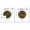 Image 1 : 2 2009 & 2012 Uncir. $1 Loonies