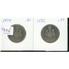 Image 1 : 2 1974 & 1976 50 cent coins
