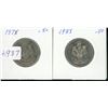 Image 1 : 2 1974 & 1985 50 cent coins