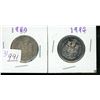 Image 1 : 2 1980 & 1985 50 cent coin silver