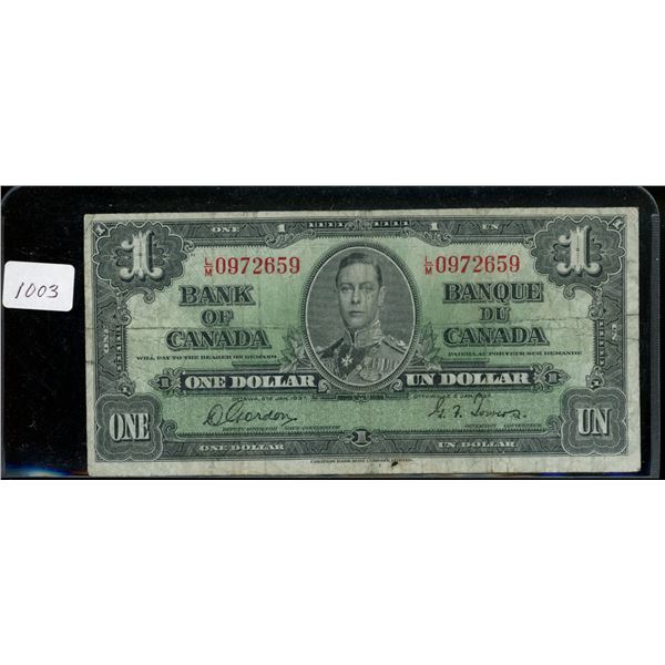 1937 $1 Bill K.G