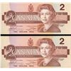 Image 1 : 2 1986 $2 Bill uncirc. Sequence #