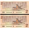 Image 2 : 2 1986 $2 Bill uncirc. Sequence #