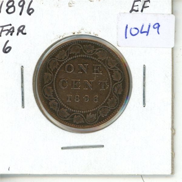 1896 Canadian Large Cent - Far 6, EF