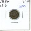 Image 1 : 1886 Canadian 5 Cent Coin - Large 6, VF-20