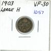 Image 1 : 1903 Canadian 5 Cent Coin - Large H, VF-30