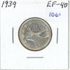 Image 1 : 1939 Canadian 25 Cent Coin - EF-40