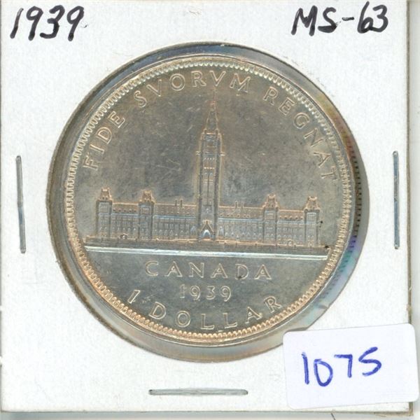 1939 Canadian Silver Dollar - MS-63