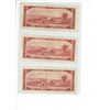 Image 2 : 3x 1954 Canadian 2 Dollar Bills