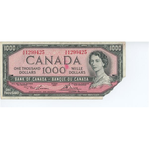 1954 Canadian 1000 dollar bill - Lawson/Bouey - A/K 1299425