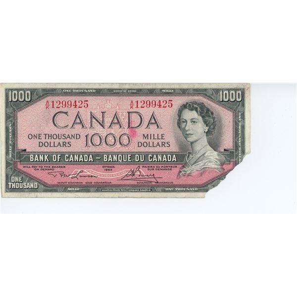 1954 Canadian 1000 dollar bill - Lawson/Bouey - A/K 1299425