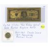 Image 1 : US gold plated faux "1,000,000,000" bill & 2017 Canada 150th anniversary, 1 dollar coin