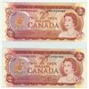 Image 1 : Lot of Near Uncirculated 1974 Canada $2 Bills - Crow/Bouey/Lawson