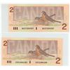 Image 2 : Lot of Near Uncirculated 1986 Canada $2 Bills - Thiessen/Crow