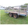 Image 4 : Homebuilt Trailer with wooden sides - Tandem axle 14ft x 7ft - VIN: SK400406071
