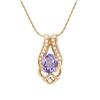 Image 1 : Plated 18KT Yellow Gold 4.00ct Amethyst and White Topaz Pendant with Chain